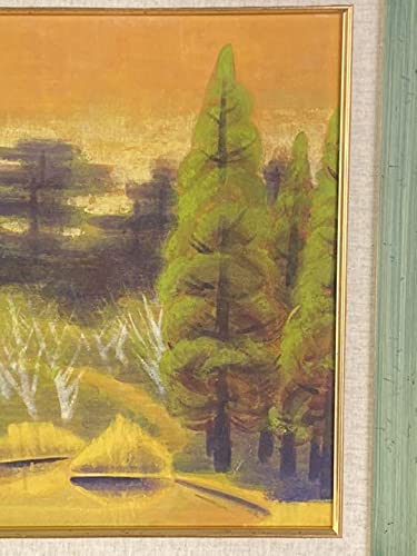 風景画　平山郁夫 「富士の朝」　額付き　手描き　肉筆 Amazon.co.jp: 平山郁夫 肉筆日本画8号 風景画 サイン 落款有 文化勲章